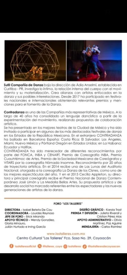 34° Festival Soliloquios y Dialogos Bailados