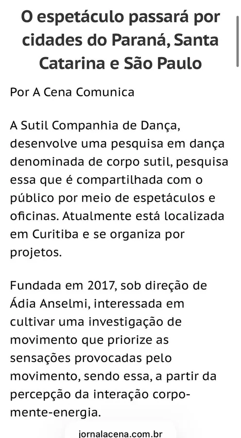 Jornal A Cena&nbsp;&nbsp;– Curitiba (PR)